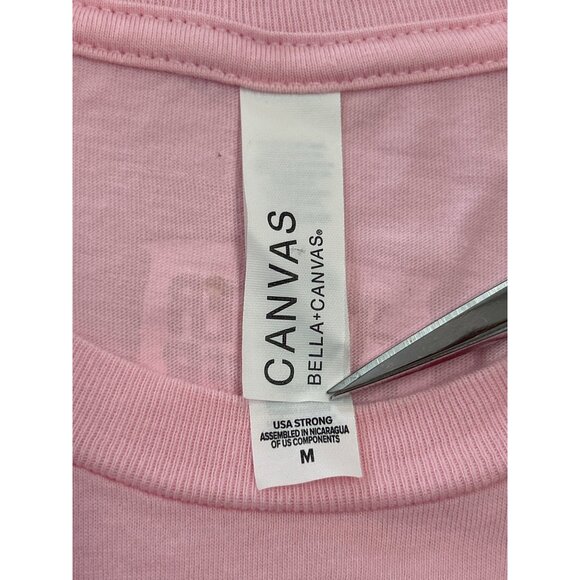 Dolly Parton Graphic Tee Womens M Pink Cotton Crewneck Short Sleeve Canvas + Bel - Picture 11 of 11